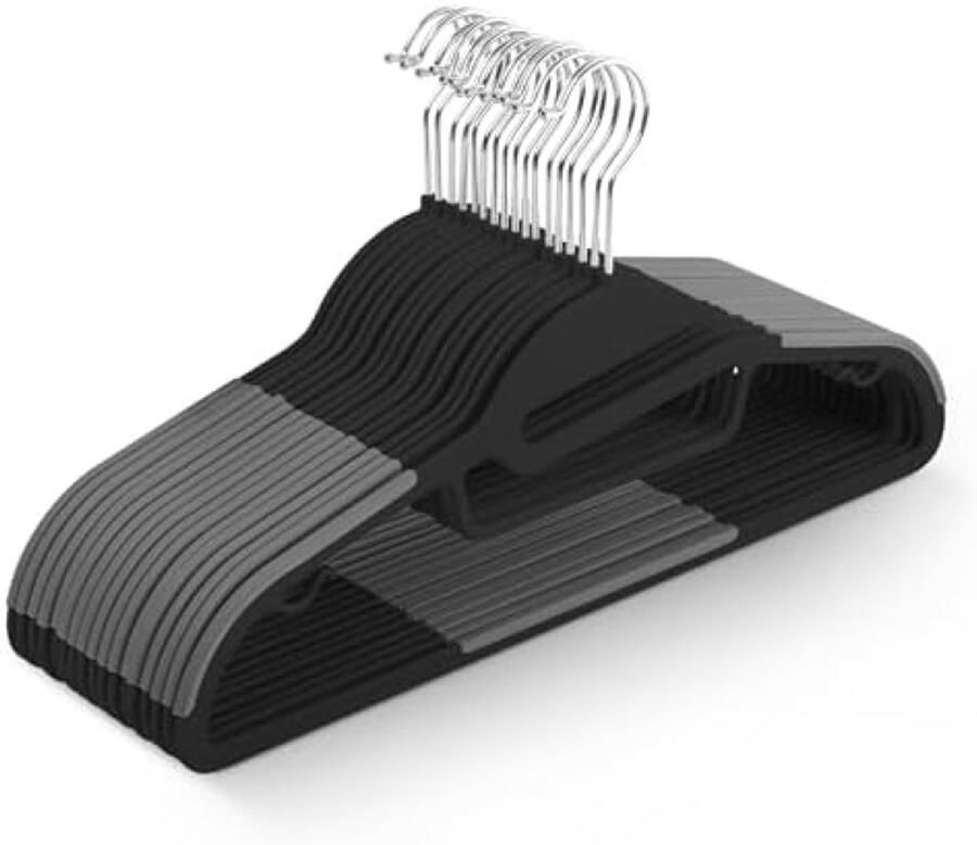 Selbro Set van 20 antisliphangers Duurzaam Slim Ontwerp voor Ruimtebesparing met 360° Draaibaar Stropdasorganizer Riemhaken en S-vormige Opening