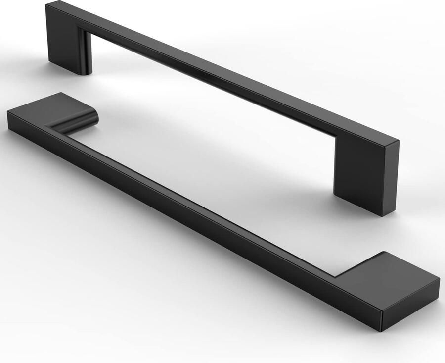 Selbro Set van 5 Moderne Zwarte Keukengrepen voor Kasten en Laden 160 mm Gatafstand