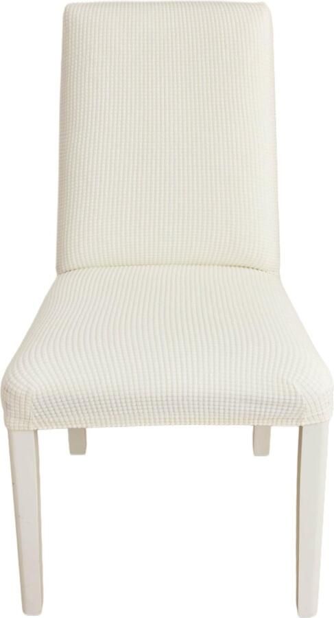 Selbro Stijlvolle en Elastische Stoelhoezen voor Gelegenheden Set van 6 Melkwit