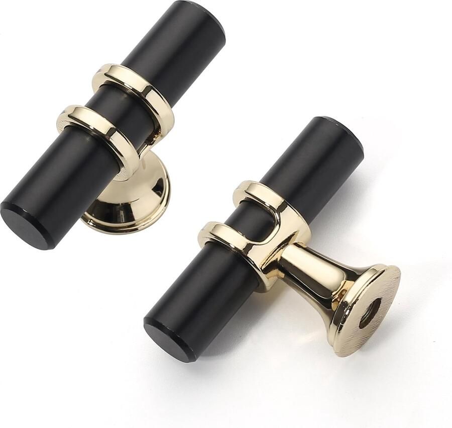 Selbro Stijlvolle en Functionele Meubelknoppen voor Kasten en Deuren in Zwart en Goud Set van 10