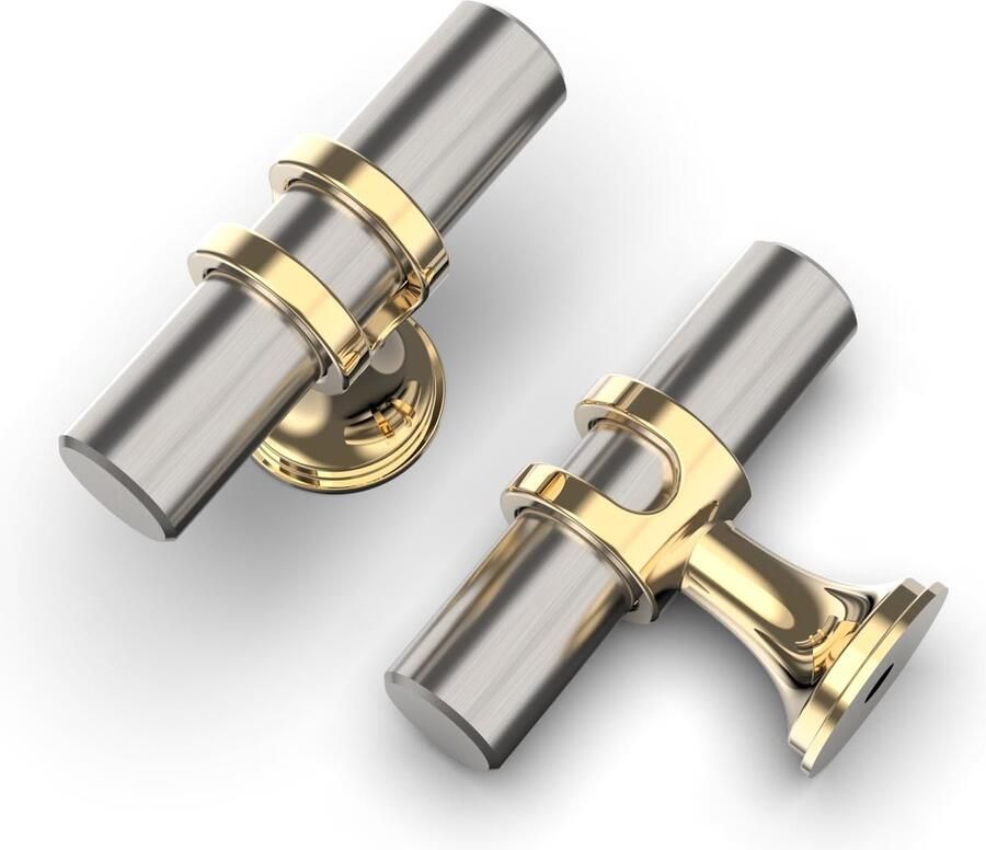 Selbro Stijlvolle Meubelknoppen in Geborsteld Nikkel voor Moderne Kasten en Deuren Set van 10 Stuks