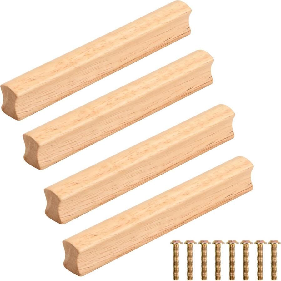 Selbro Stijlvolle Set van 4 Houten Handgrepen voor Meubels en Kasten