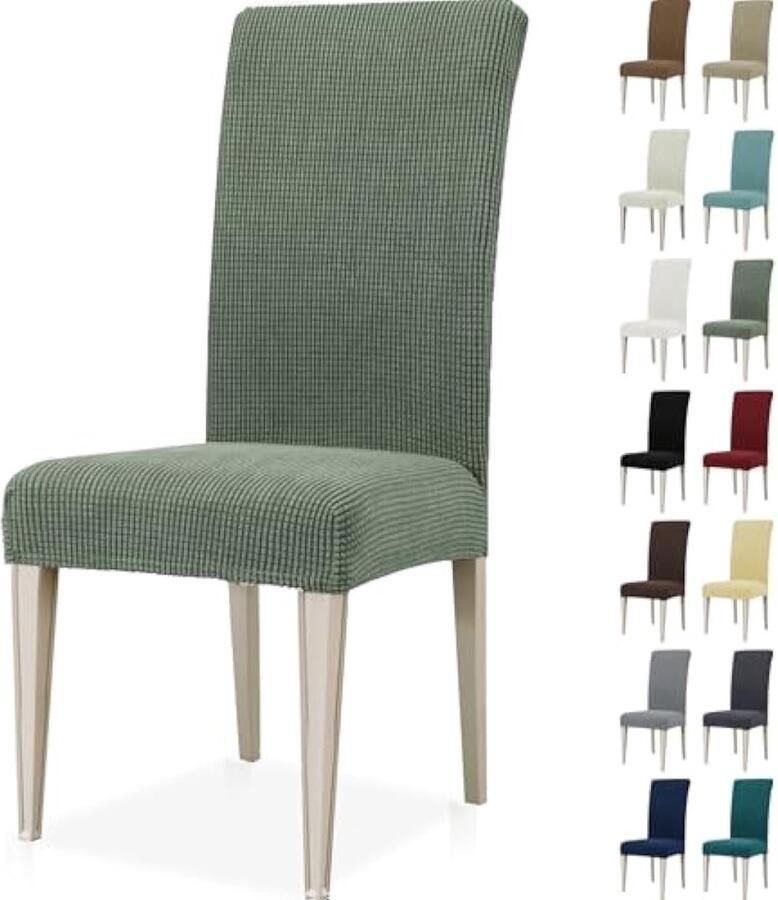 Selbro Stretch Stoelhoezen 2 Stuks Moderne Elastische Stoelhoes Universele Eetstoelhoezen Voor Eetkamerstoel Verwijderbare Wasbare Eetkamerstoelhoezen Voor Thuis Restaurant Hotel Lichtgroen