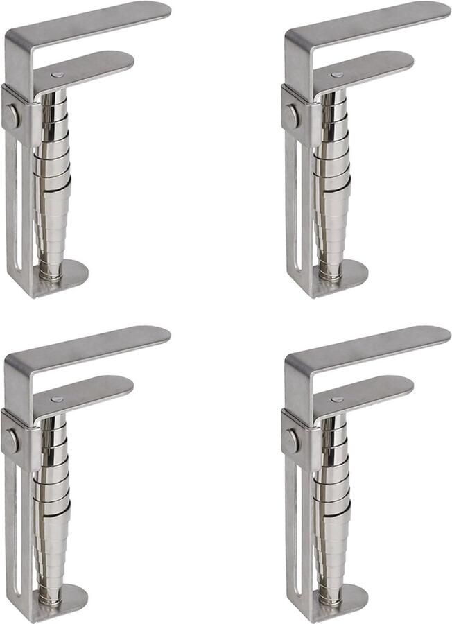 Selbro Tafelkleedklemmen van Hoogwaardig Roestvrij Staal voor Tafeldiktes Set van 4 Stuks