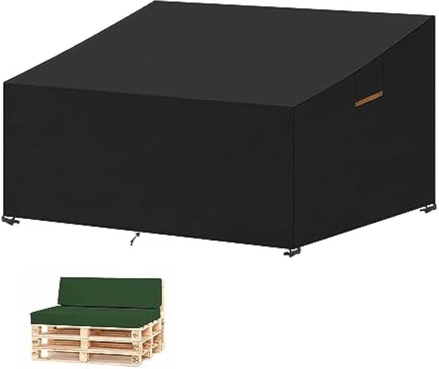Selbro Tuinbankhoes voor palletbank buiten 2-zits loungebank loveseat diepe zitbank waterdicht anti-UV 138 x 99 x 61 89 cm