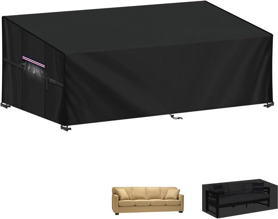 Selbro Tuinbankhoezen 3-zits Afdekking voor Tuinmeubelen waterdicht hoes winddicht anti-uv scheurbestendig Heavy Duty420D Oxford-stof (220x85x71 61 cm)