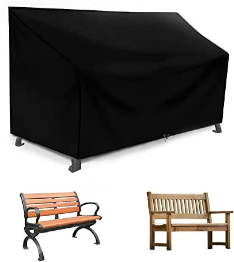 Selbro Tuinbankhoezen waterdicht 2-zits terrasbankhoes voor buiten winddicht anti-uv zwaar belastbaar scheurbestendig 420D Oxford-stof LoveSeat hoes voor 2-zitsbank 134 x 66 x 63 89 cm