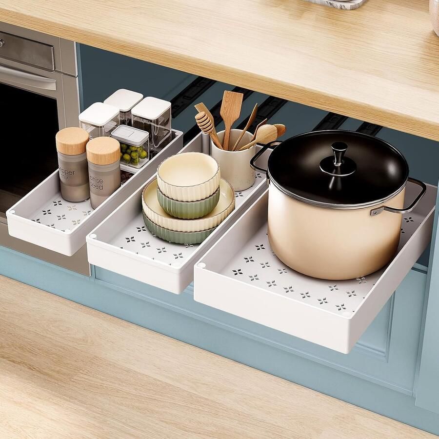 Selbro Uittrekbare Keukenkast Organizer Set van 3 voor Eenvoudige Installatie en Toegang