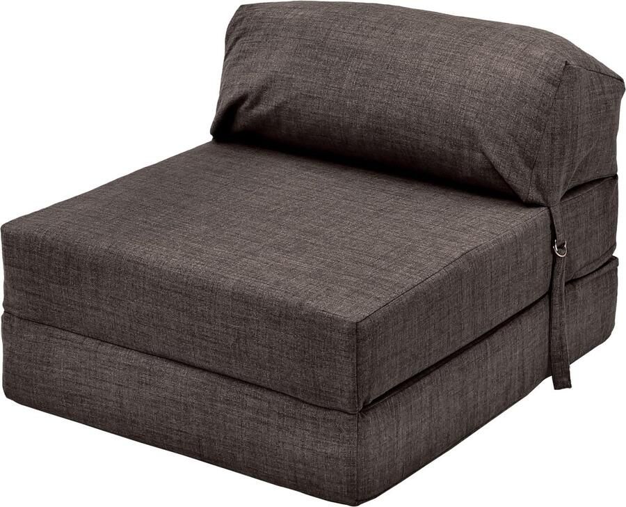 Selbro Veelzijdige Inklapbare Eenpersoonsbedbank voor Logeren en Ontspannen in Chocoladekleur