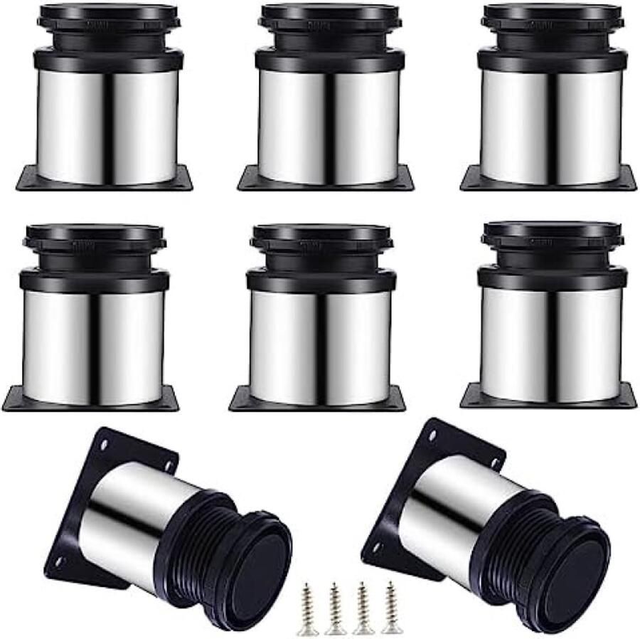 Selbro Verstelbare Meubelpoten Roestvrijstalen Tafelpoten 50 x 60 mm 8 Stuks