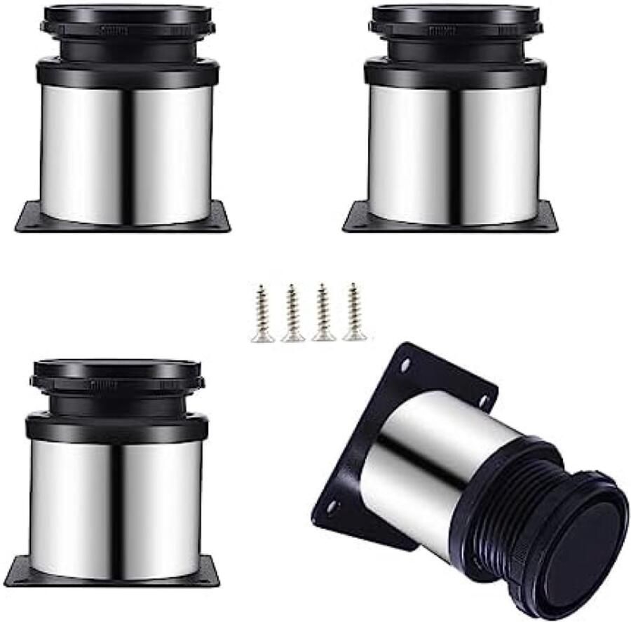 Selbro Verstelbare Meubelpoten van Roestvrij Staal 50 x 60 mm Set van 4