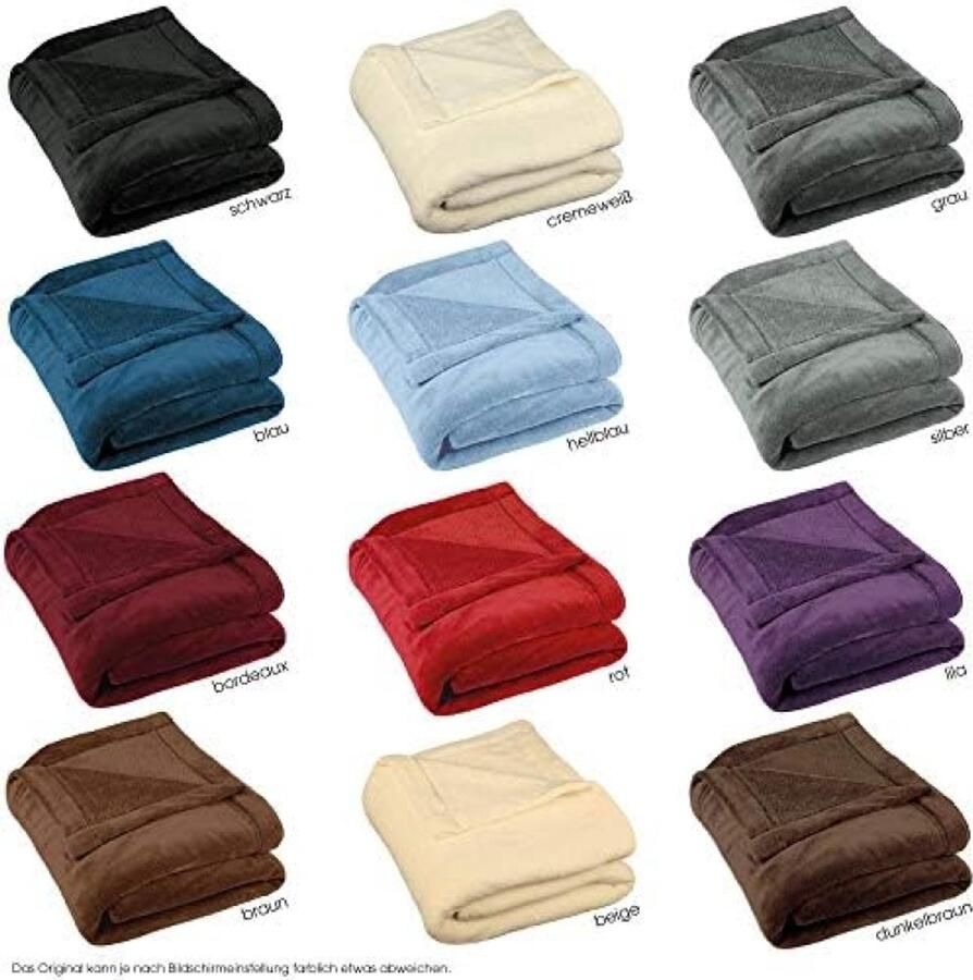 Selbro Wollige knuffeldeken 150 x 200 cm deken bank warme woondeken zacht fleece Oeko-Tex