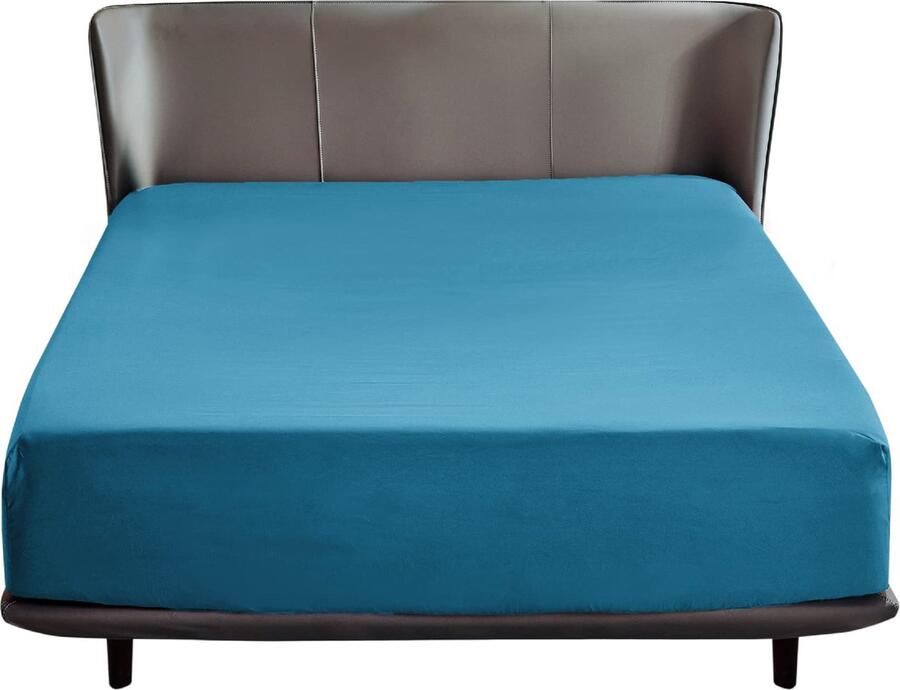 Selbro Zacht en Comfortabel Hoeslaken van Microvezel in Turquoise voor Matrassen tot 30 cm Hoog