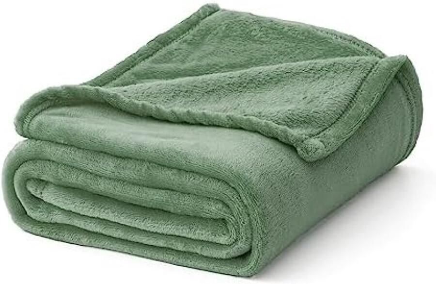 Selbro Zachte Fleece Kerstdeken voor Bank of Bed Lichtgroen 150 x 200 cm Perfect voor Binnen en Buiten