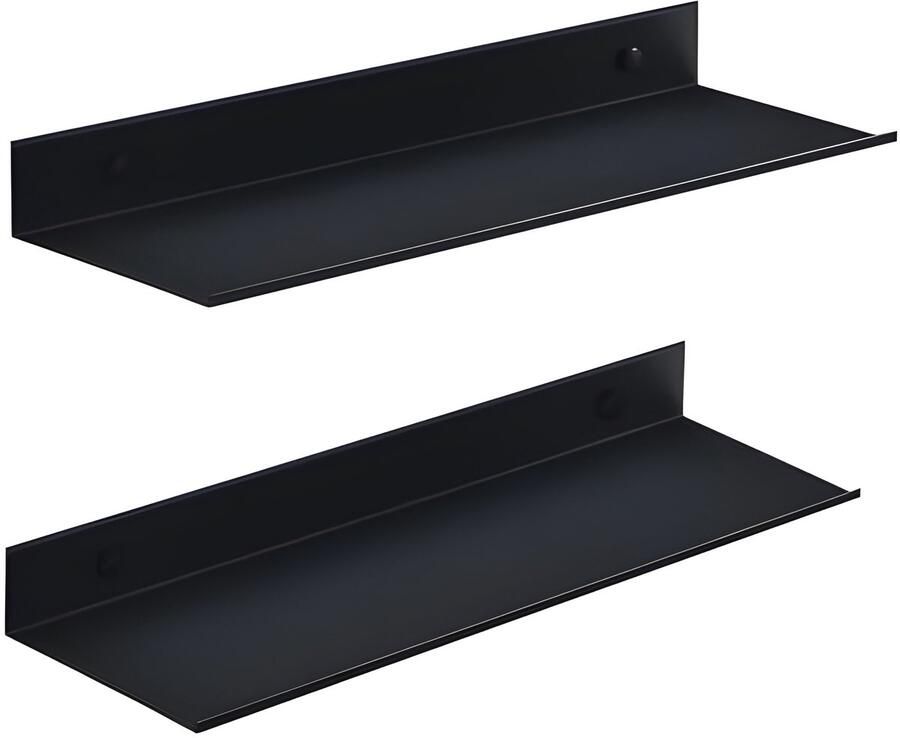 Selbro Zwarte zwevende doucheplanken set van 2 stuks 40 cm metalen badkamerplanken zonder boren Multifunctionele wandplanken voor douche keuken woonkamer en slaapkamer