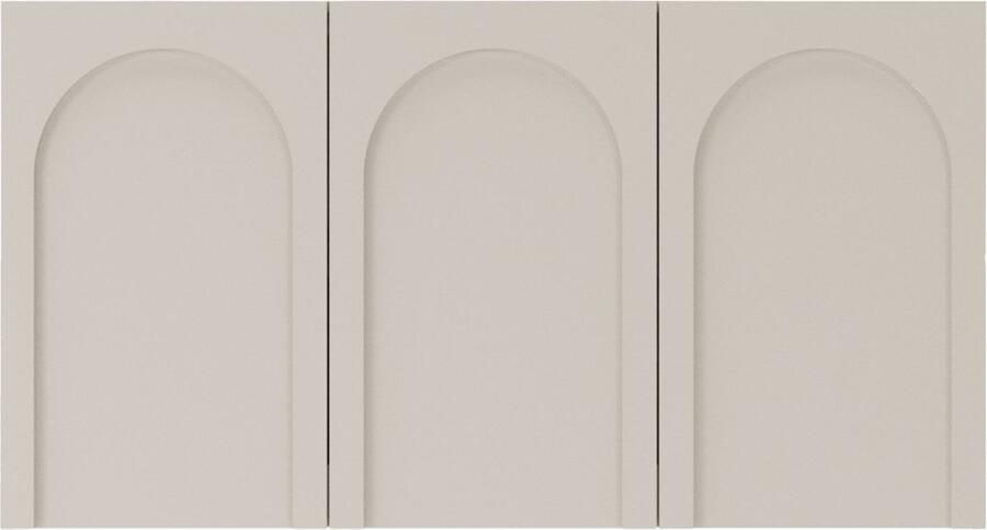 Selsey Arkadia Drie-deurs kast met gefreesde fronten 150 cm Grijsbeige