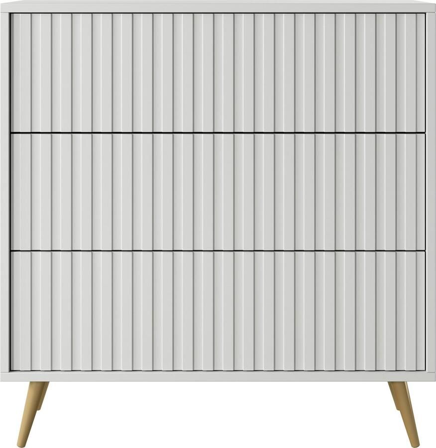 Selsey Bello Dressoir met 3 lades 79 cm Wit met gouden poten