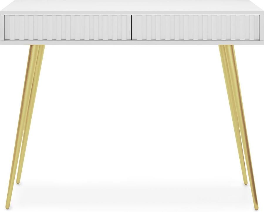 Selsey Bello Kaptafel 104 cm Wit met gouden poten
