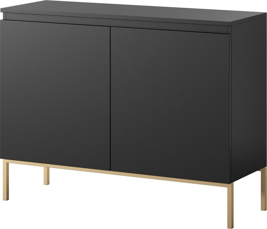 Selsey Bemmi Dressoir 100 cm zwart met gouden poten