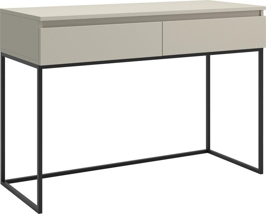 Selsey Bemmi Kaptafel met lades Grijs beige met zwarte poten