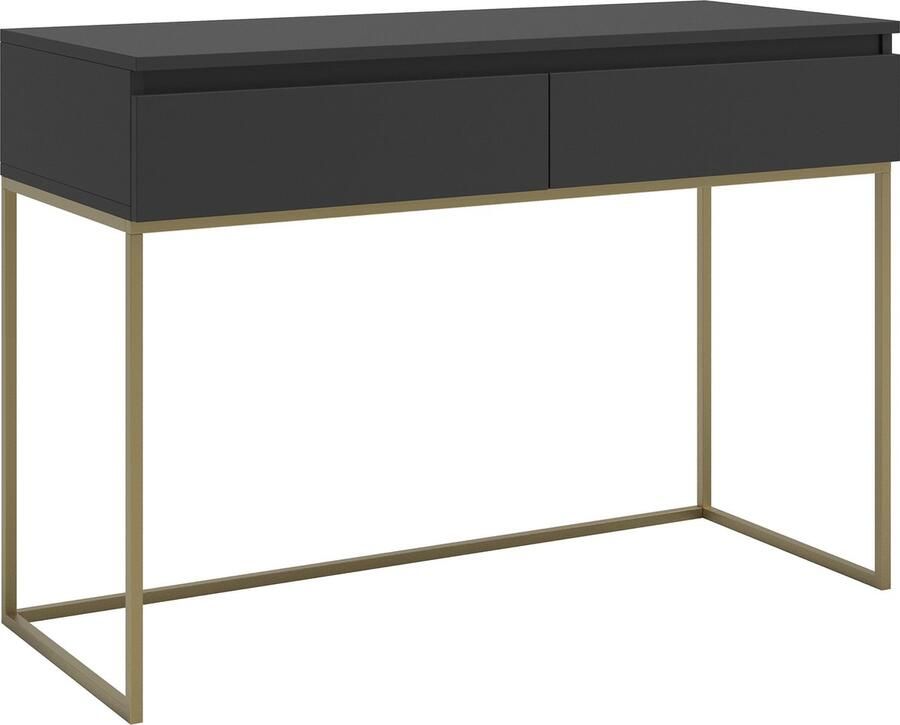Selsey Bemmi Make-uptafel met lades zwart met gouden poten