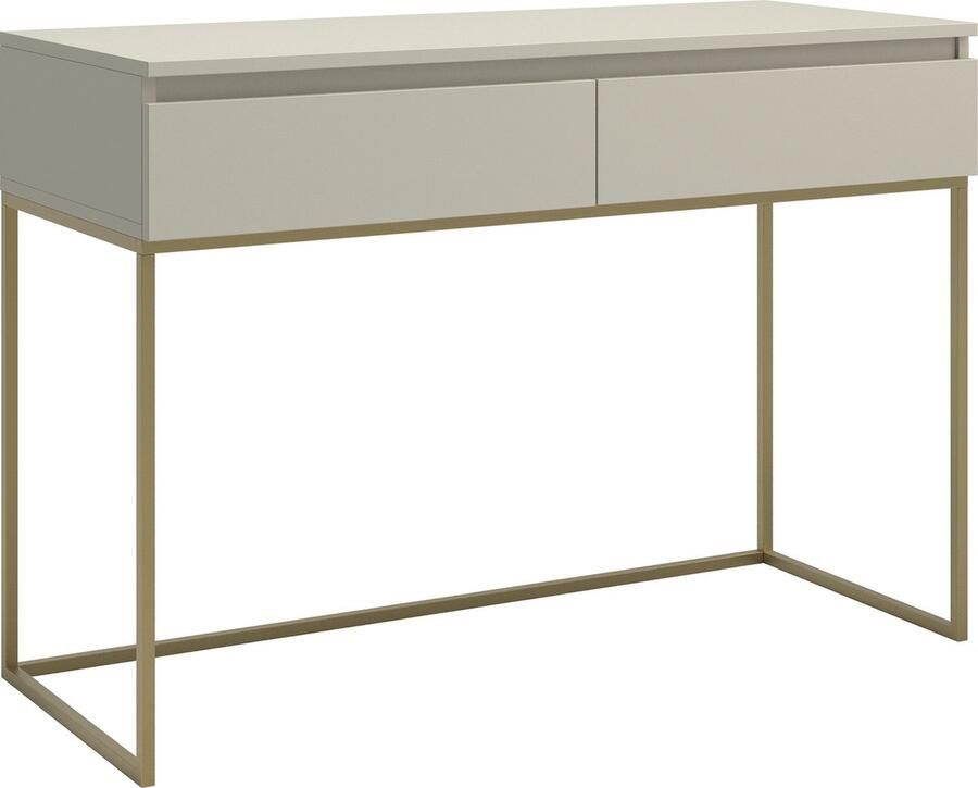 Selsey Bemmi Make-uptafel met lades Grijsbeige met gouden poten