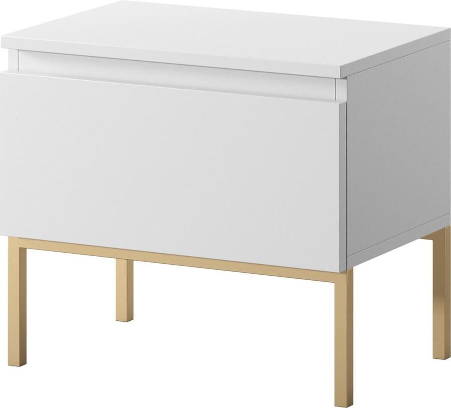 Selsey Bemmi Nachtkastje Wit Gouden poten