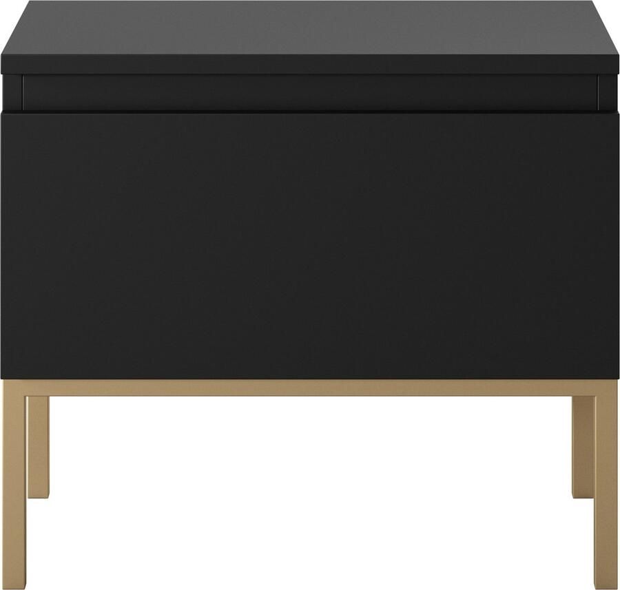 Selsey Bemmi Nachtkastje Zwart Gouden poten - Foto 2