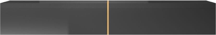 Selsey Bisira RTV-kast 200 cm Zwart met goudkleurig inzetstuk