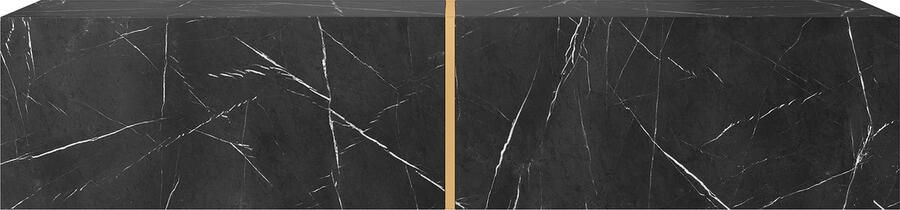 Selsey BISIRA TV-meubel met gouden inzetstuk 140 cm Zwarte marmer