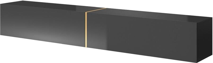 Selsey Bisira RTV-kast 200 cm Zwart met goudkleurig inzetstuk - Foto 2