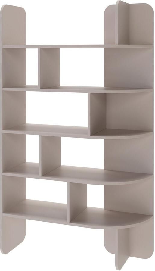 Selsey Contle – Staande kast met open vakken & afgeronde hoeken beige 102 x 180 cm