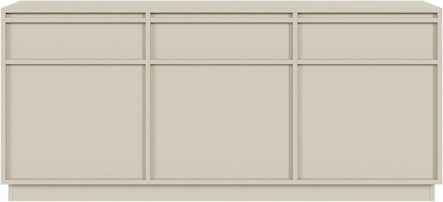 Selsey Evo Driedelige kast met lades 154 cm Grijsbeige op sokkel