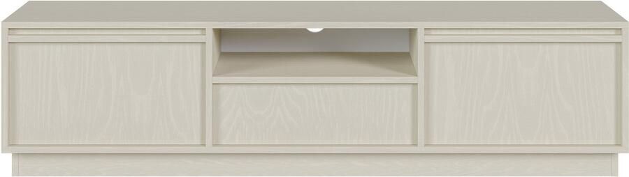 Selsey Evo RTV-kast met twee deuren en een lade 154 cm Zandbeige op een sokkel