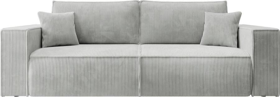 Selsey Farese Driepersoons uitschuifbare bank met opbergruimte Lichtgrijs