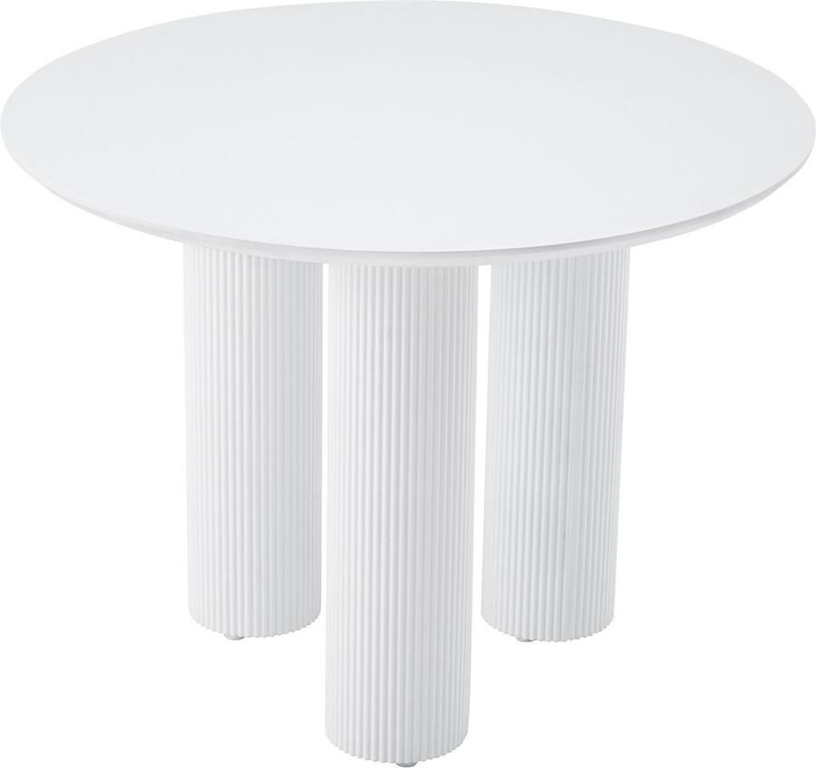 Selsey Fascons – Ronde eettafel met geribbelde zuilpoten wit 100 cm