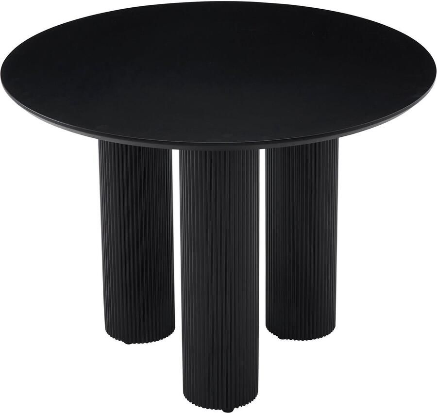 Selsey Fascons – Ronde eettafel met geribbelde zuilpoten zwart 100 cm