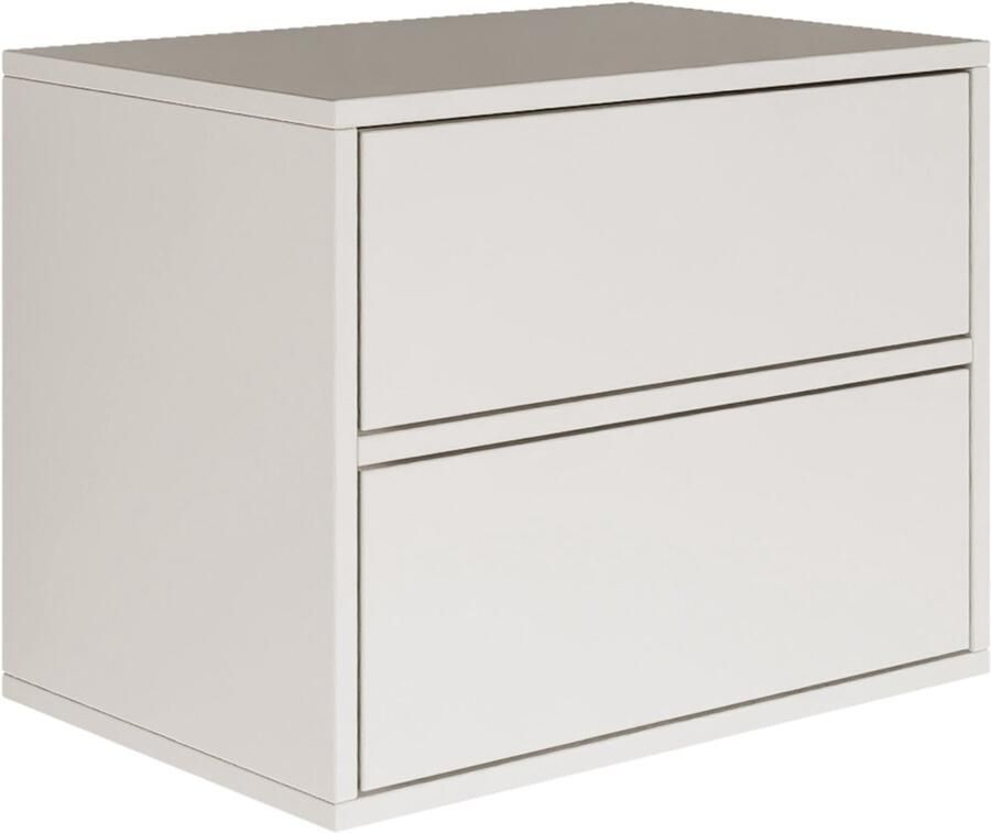 Selsey Framme – Hangend nachtkastje met 2 lades wit 50 cm