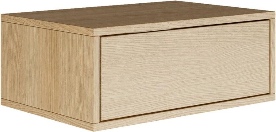 Selsey Framme – Hangend nachtkastje met lade eikenhout look 50 cm