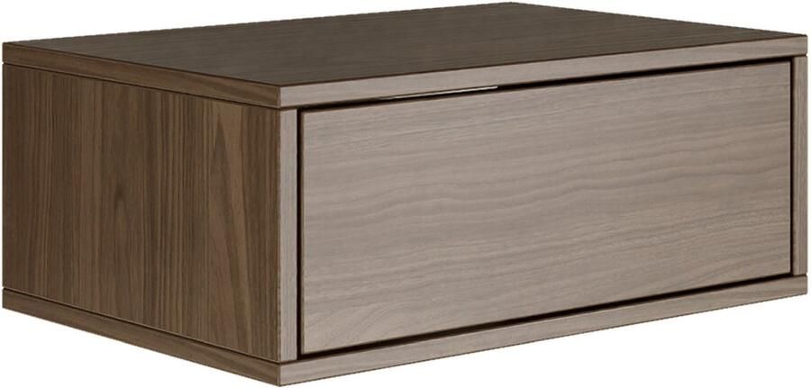 Selsey Framme – Hangend nachtkastje met lade walnoot houtlook 50 cm