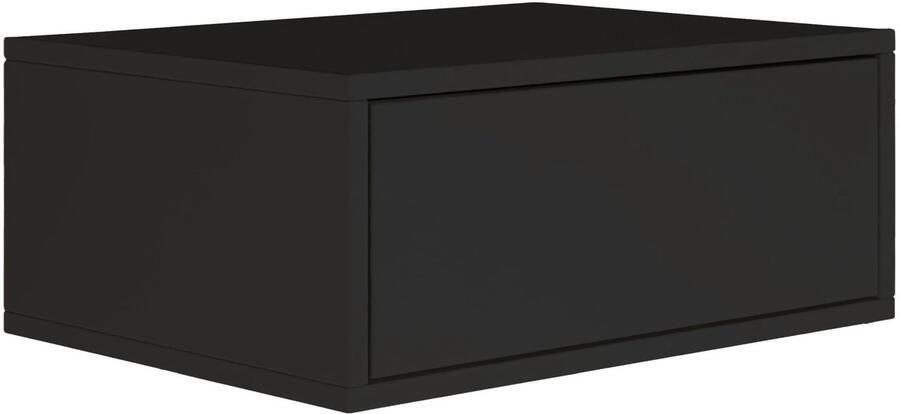 Selsey Framme – Hangend nachtkastje met lade zwart 50 cm