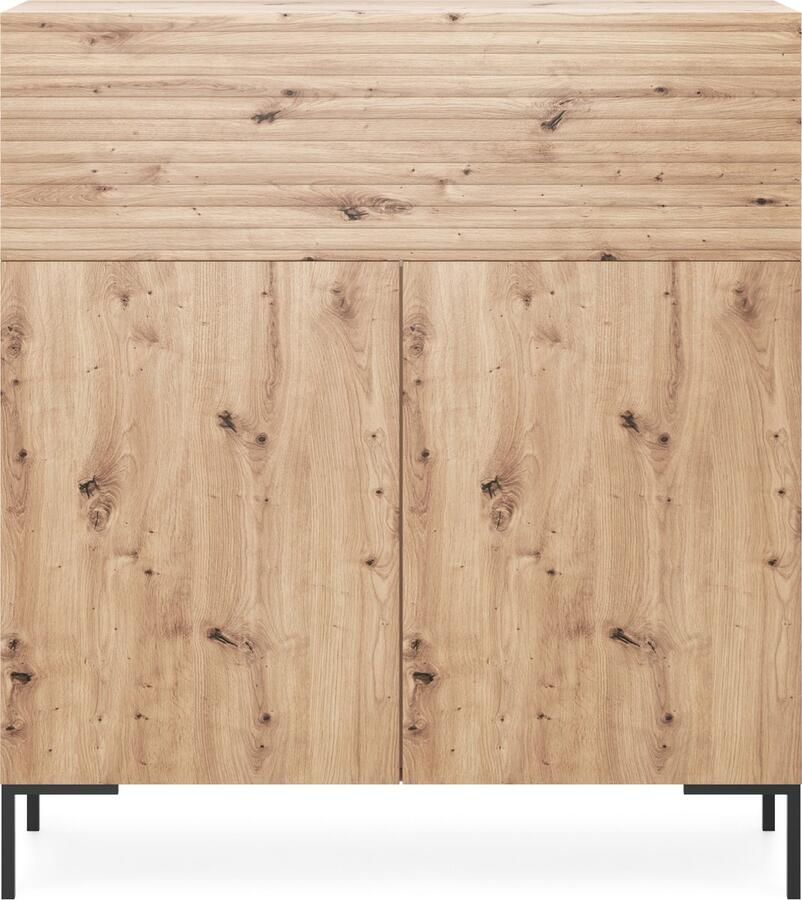 Selsey Lammelo ladekast 92 cm hoge eiken lamellen