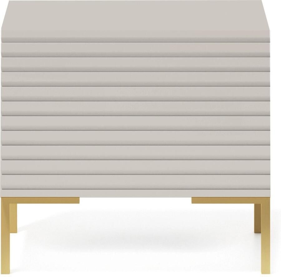 Selsey Lammelo Nachtkastje Grijs beige met gouden poten