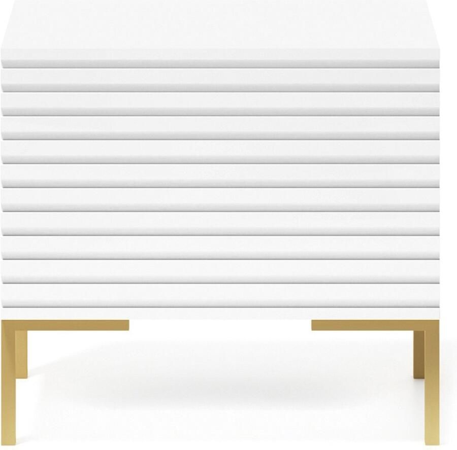 Selsey Lammelo Nachtkastje Wit met gouden poten