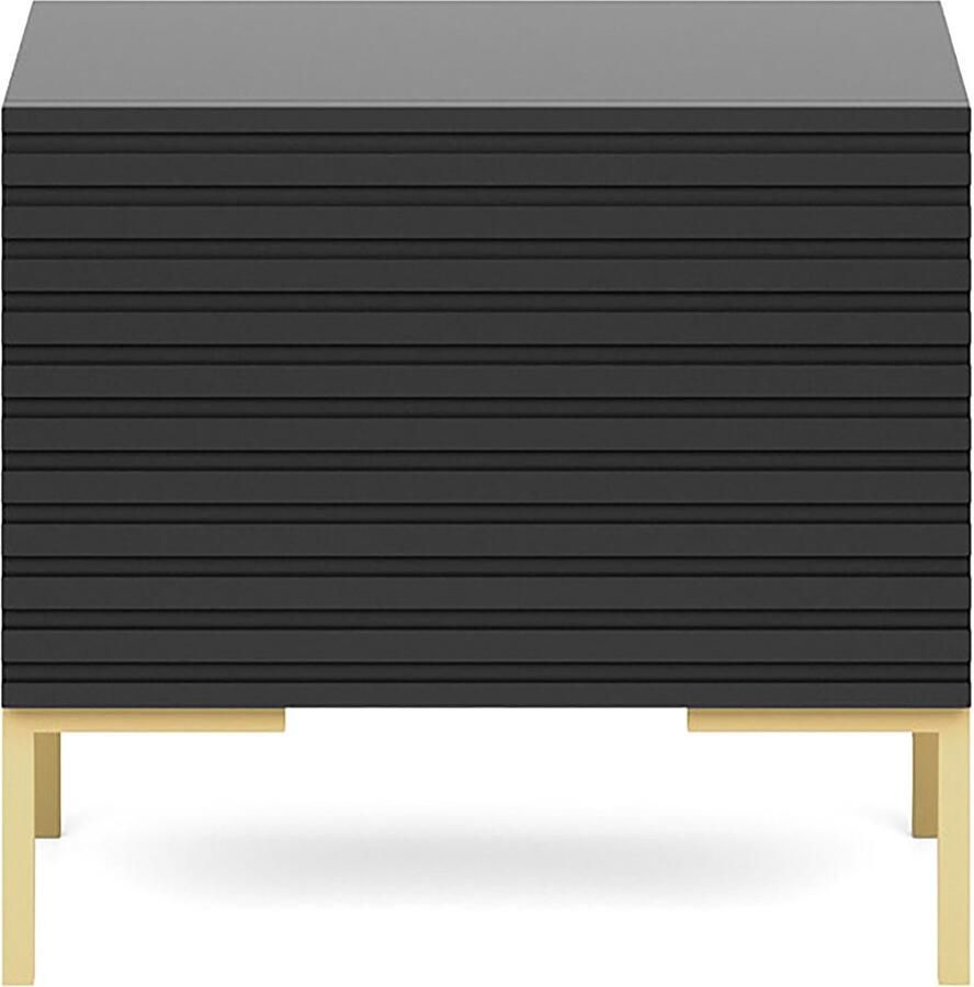 Selsey Lammelo Nachtkastje Zwart met gouden poten