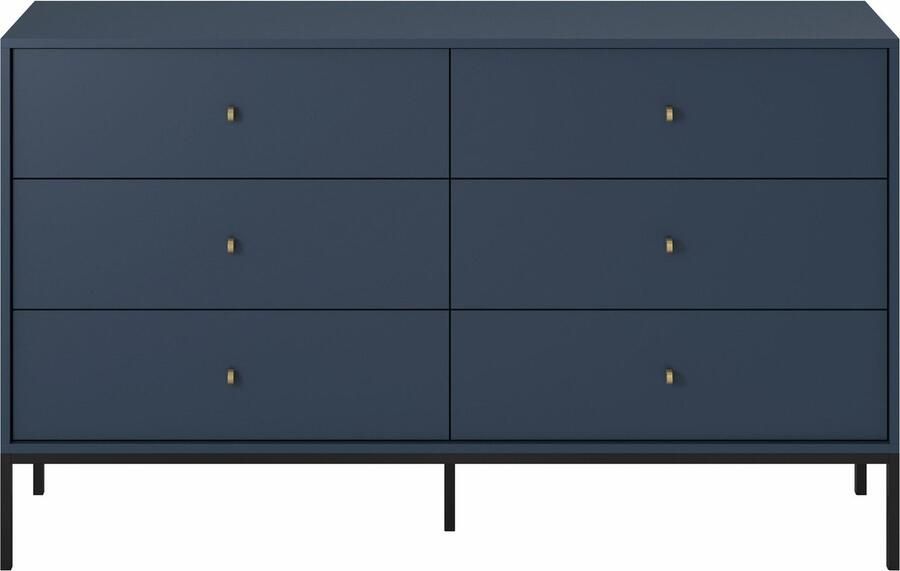 Selsey Monne Dressoir 154 cm met zes lades Marineblauw