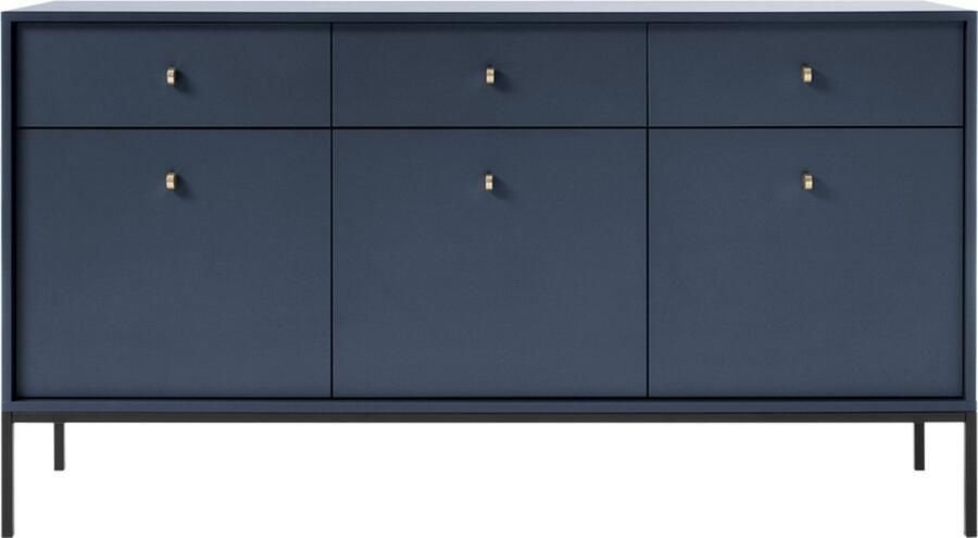 Selsey Monne Drie-deurs dressoir met lades Marineblauw
