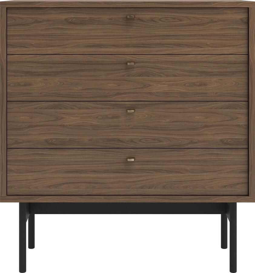 Selsey OLAR Dressoir met vier lades 85 cm Natuurlijk Carini notenhout - Foto 2