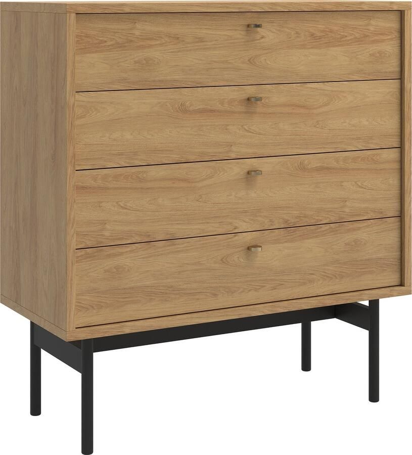 Selsey OLAR Dressoir met vier lades 85 cm Natuurlijke hickory