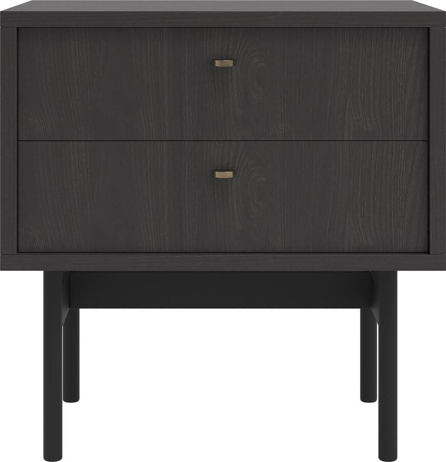 Selsey OLAR Nachtkastje Olar 55 cm Zwart Portland essenhout - Foto 2